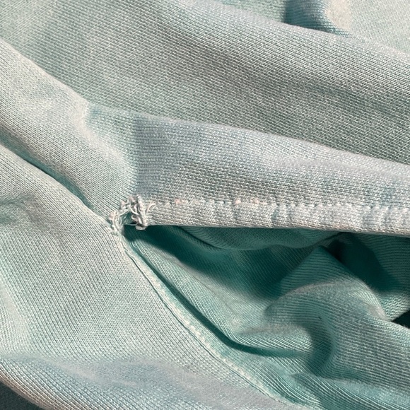 Chubbies Sweatshirt Mens Size Large 1/4 Zip Pullover Teal Made In USA Flaw - Picture 13 of 13